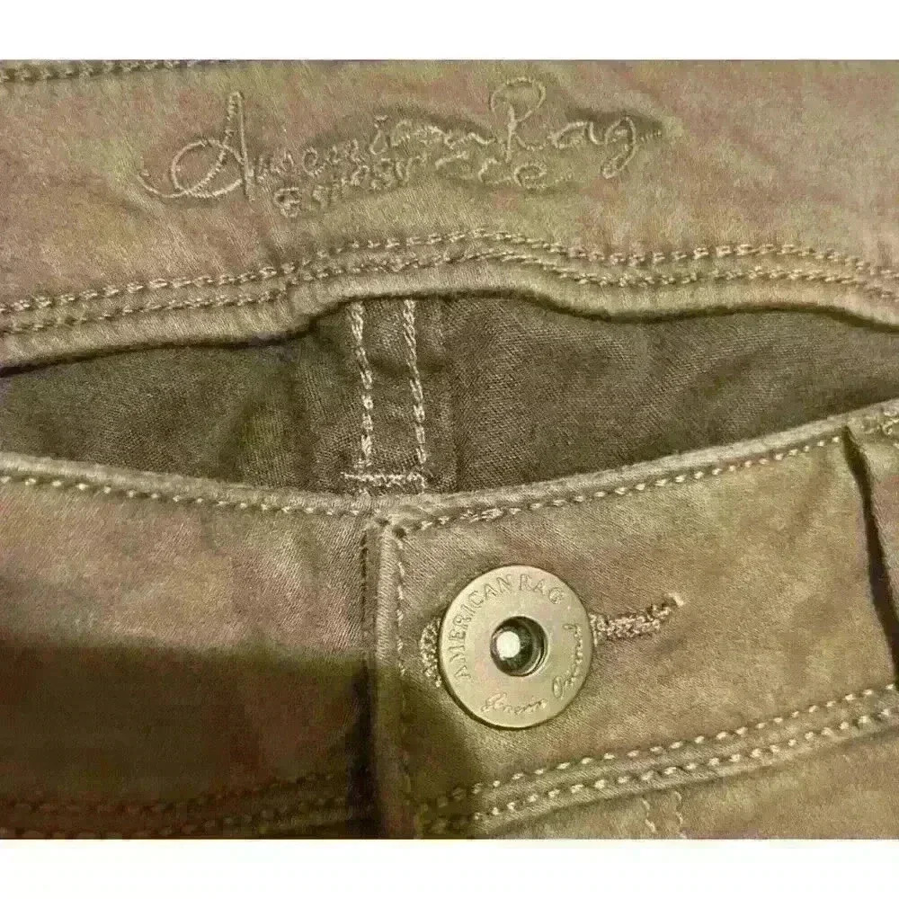 American Rag Cie Pants Juniors Sz 15 *33x28* Brown Mid-Rise Straight Leg Western - Picture 3 of 12